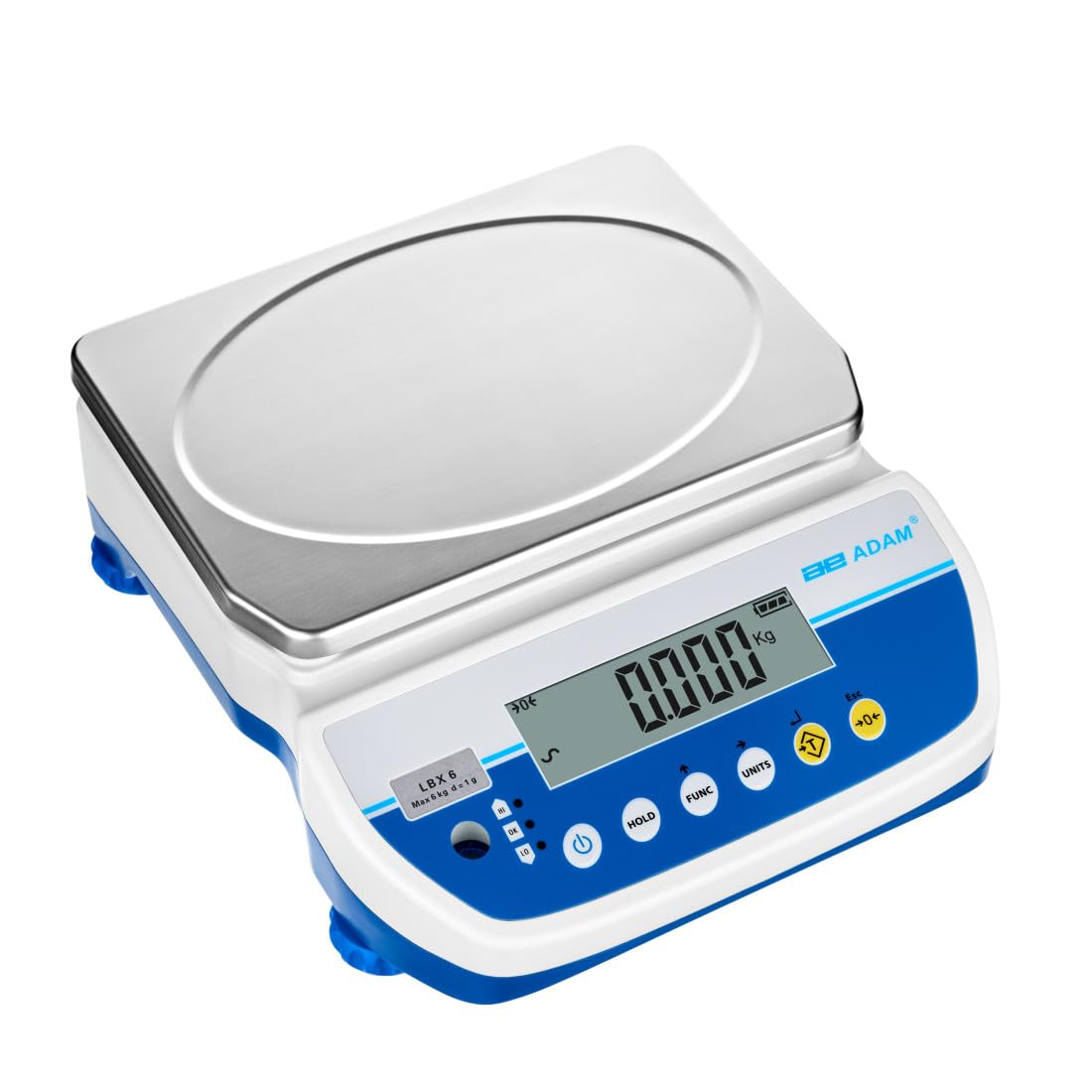 Adam Equipment LBX 6 Latitude Compact Bench Scales, 6kg Capacity, 1g Readability, Digital Scale for Warehouse, Shipping, Manufacturing, Built-in Battery, UK Version