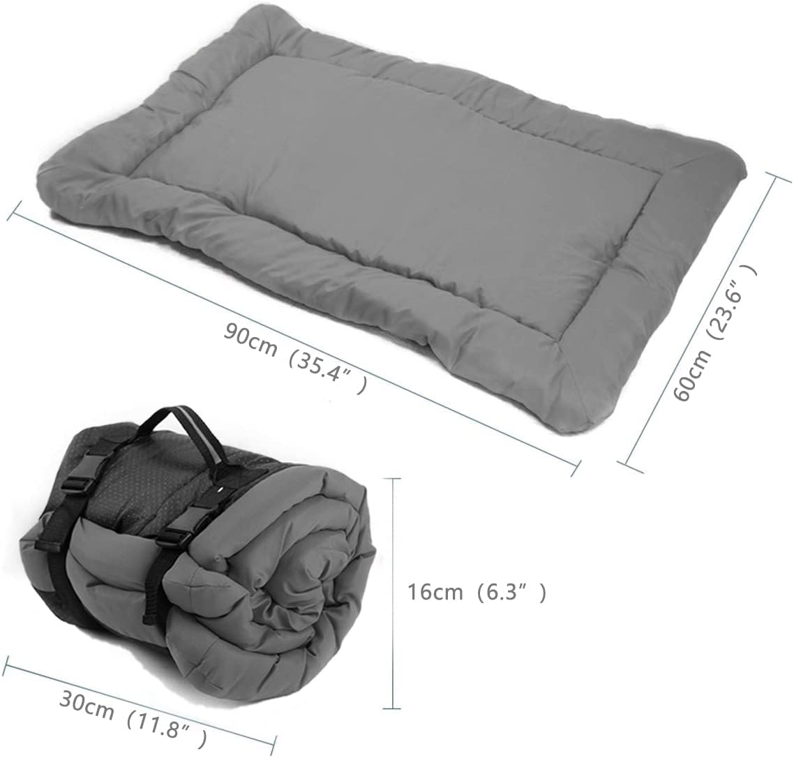 Senzkon Foldable Waterproof Dog Bed Mattress, Washable Durable Oxford Dog Pad for Car Crate Sofa also For Outdoor Using (L (35.4-23.6"/90-60 cm, Grey) 6 519bdp+XPPL. AC SL1141