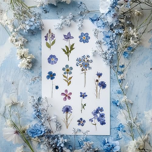 Pressed Flower Stickers(500 Pieces, 36 Sheets), Dried Flower Stickers Scrapbook for Junk Journal Supplies, Scrapbook, Planner, Bullet Journal Supplies