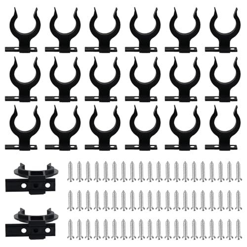 Sockelleisten Clips, 20 Stück Küchensockel Befestigung, Sockelleiste Küche mit 60 Schrauben, Sockelblende Küche, Küchen Sockelblende für 32-42mm Küchenfüße, Schwarz