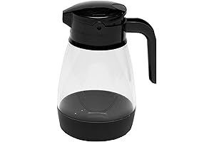 Service Ideas Syrup Dispenser, 16 Ounce, Black/Clear (SY916BL)