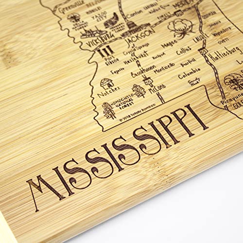 Image of Totally Bamboo A Slice of Life Mississippi Engraved Map Cutting Board