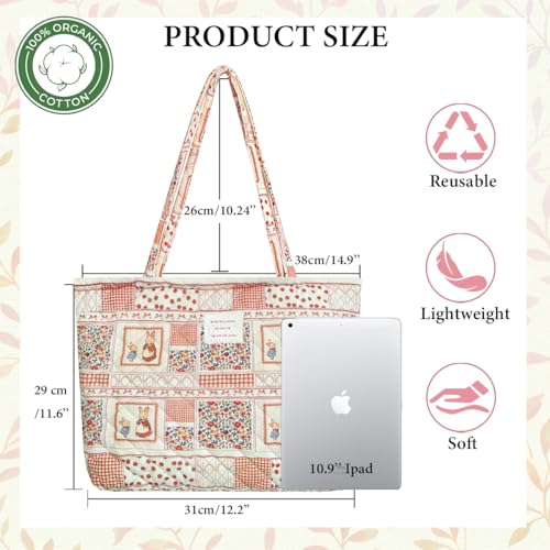 Image of Sunwel Fashion Top Zipper Floral Quilted Bag Small Tote Bag for Women