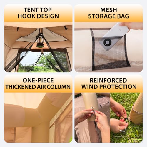 Carpa inflable para camping 4 personas con bomba miniatura 6