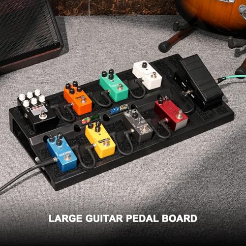 LEKATO Gitarren-Pedalboard, Gitarre Effekt Board 19,7\x10\x2,4\, Große Effektplatte mit Tasche, Robustes Tragbares Pedalboard für Musiker, Gitarristen, Bands