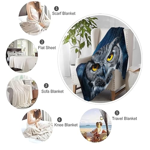 XCQHZYQ Kuscheldecke für Kinder Mond Sternenhimmel Eule 200x200 cm Decke Fleecedecke Sofadecke Kinderdecke, Superweiche Flanell Wohndecke Geschenke für Jungen Mädchen – Bild 8