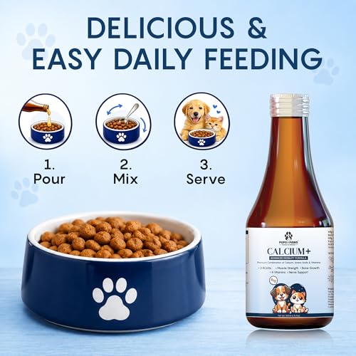 Image of Pups & Paws Strong Bones Calcium Syrup for Dogs & Puppies, Joint Support & Healthy Growth, 200 ml