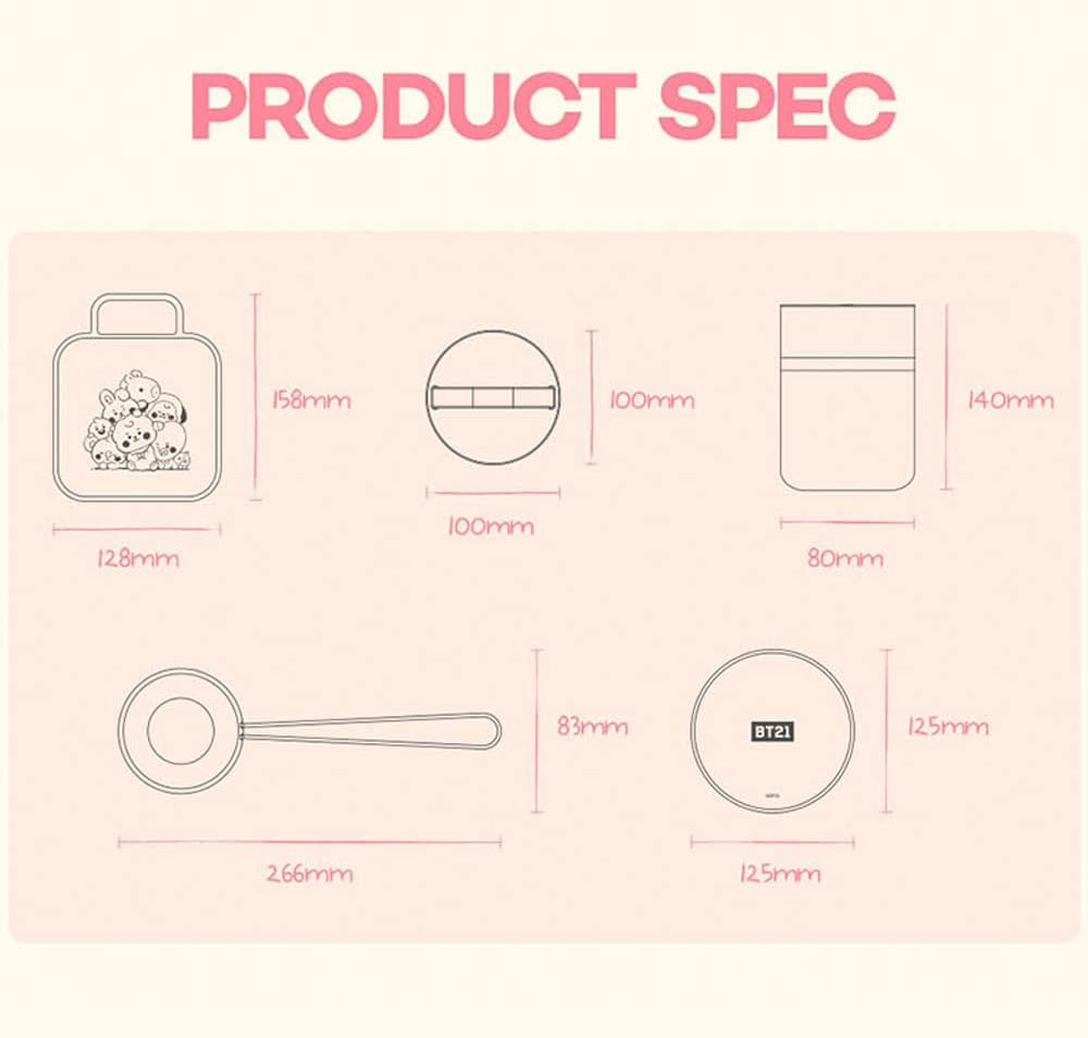 BT21 Squid Biscuits Sugar Pie Game Korean Sugar Candy Making Tools Set DALGONA Kit (7pcs in 1set), Ladle, Shape frame, Press Stainless Steel, bottom plate, Circle case