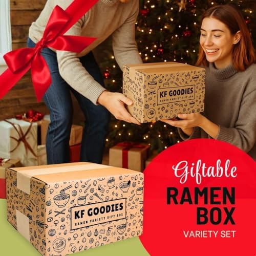 KF GOODIES Korean Ramen Variety Pack Gift Box (10 Count) – Spicy Buldak Noodle Assortment for Birthdays, College Care Packages, Office Snacks, and Gift Baskets