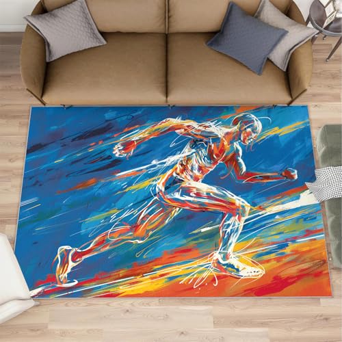 Sports Runner Rug for Hallway, Dynamic Running Runner Rug -