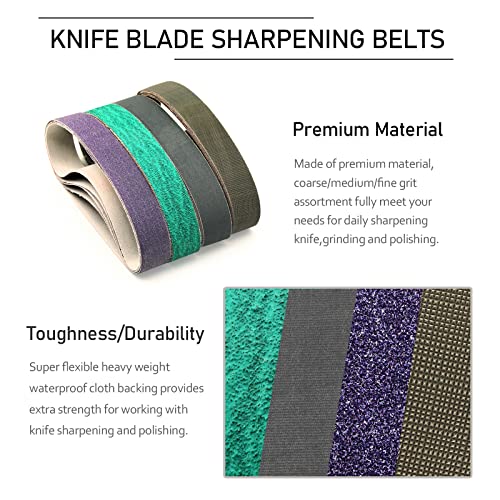30 Pcs 3/4" X 12" Replacement Knife Sharpener Sanding Belt For The Ken Onion Edition Of Work Sharp Knife & Tool Sharpener (Wskts-Ko), 80/120/240/400/1000/2500 Grits #TOP2