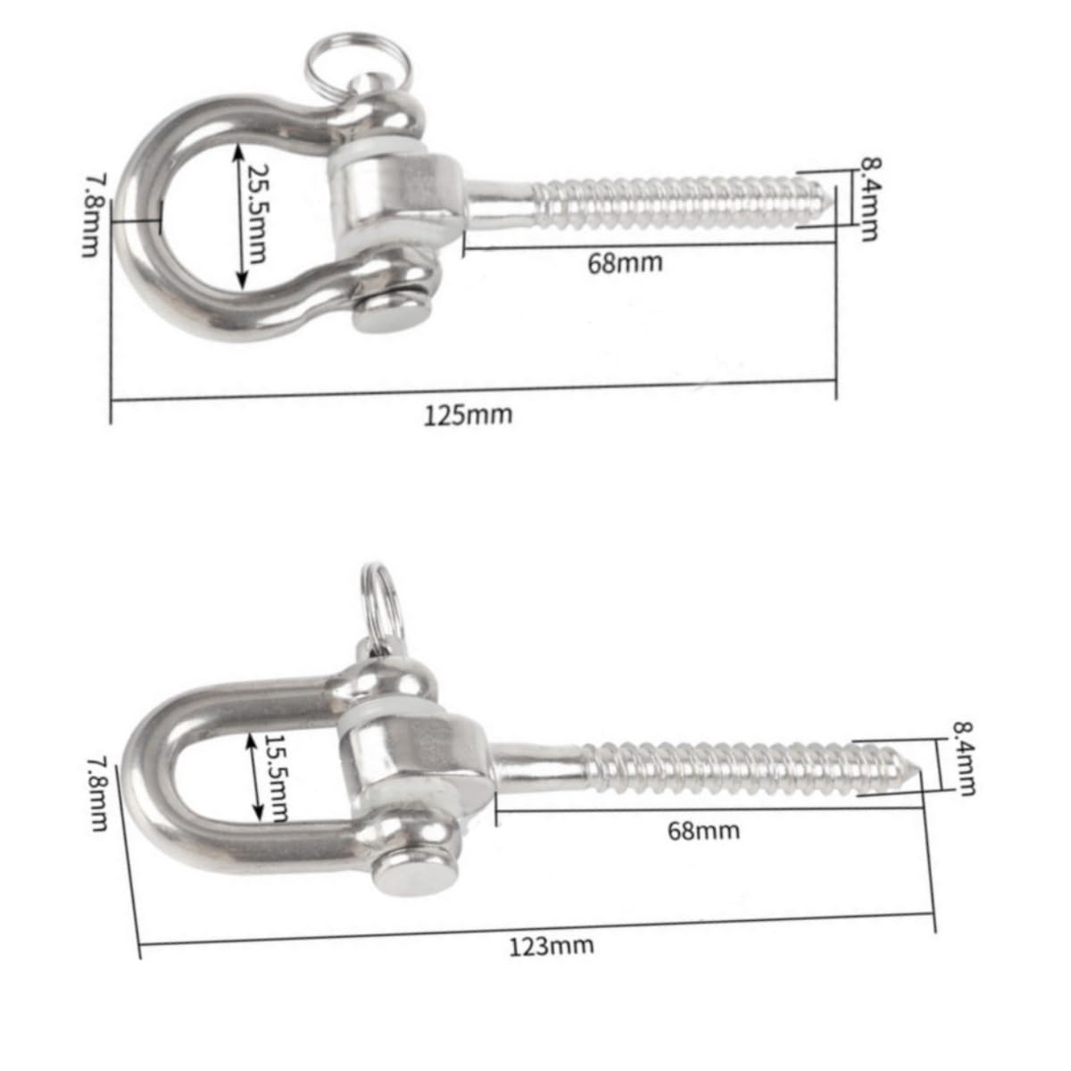 2x Hängematten-Haken Aus Edelstahl | Tragkraft 453 Kg | Für Decke & Balken | M8, Silber