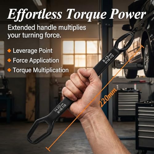 Image of Universal Double Ended Wrench Set, 3mm-22mm Wrench Double-Head Self-Tightening Adjustable Wrench,Multifunctional Sink Tool Set for Home,Plumbing, Automotive Repair, Multi Size Bolt Removal,4PC