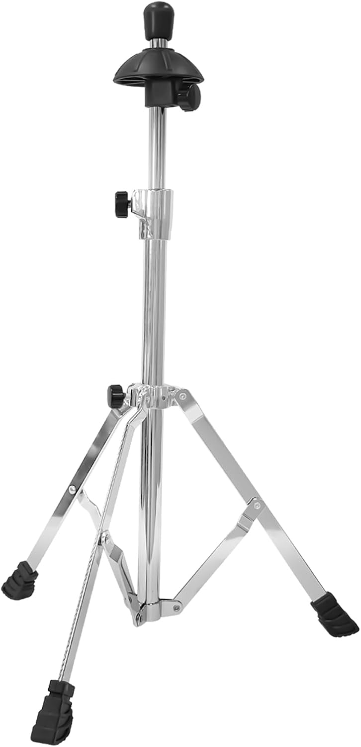 Retractable Trombone Stand with Height Adjustment, Triangular Stable for Standard Sized Trombone (Silver)