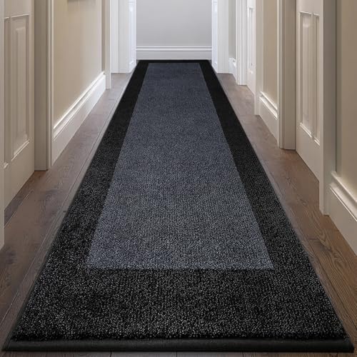 Image of Machine Washable Runner Rug 32 inch x 168 inch, Non Slip Kitchen Rug for Floor, Absorbent Entrance Rug for Hallway, Bedroom, Living Room, (Roll Packing)