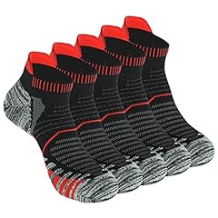 Ankle: 5 Pairs Black With Red