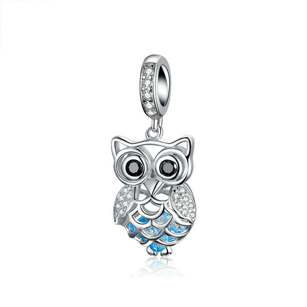 Owl Charm 925 Sterling Silver Bird Charm Animal Charm Birthday Charm for Pandora Charm Bracelet