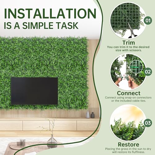 BHXCL 48x120 in (40 Sqft) Artificial Greenery Boxwood Hedge Screen Roll by BHXCL - Image 5