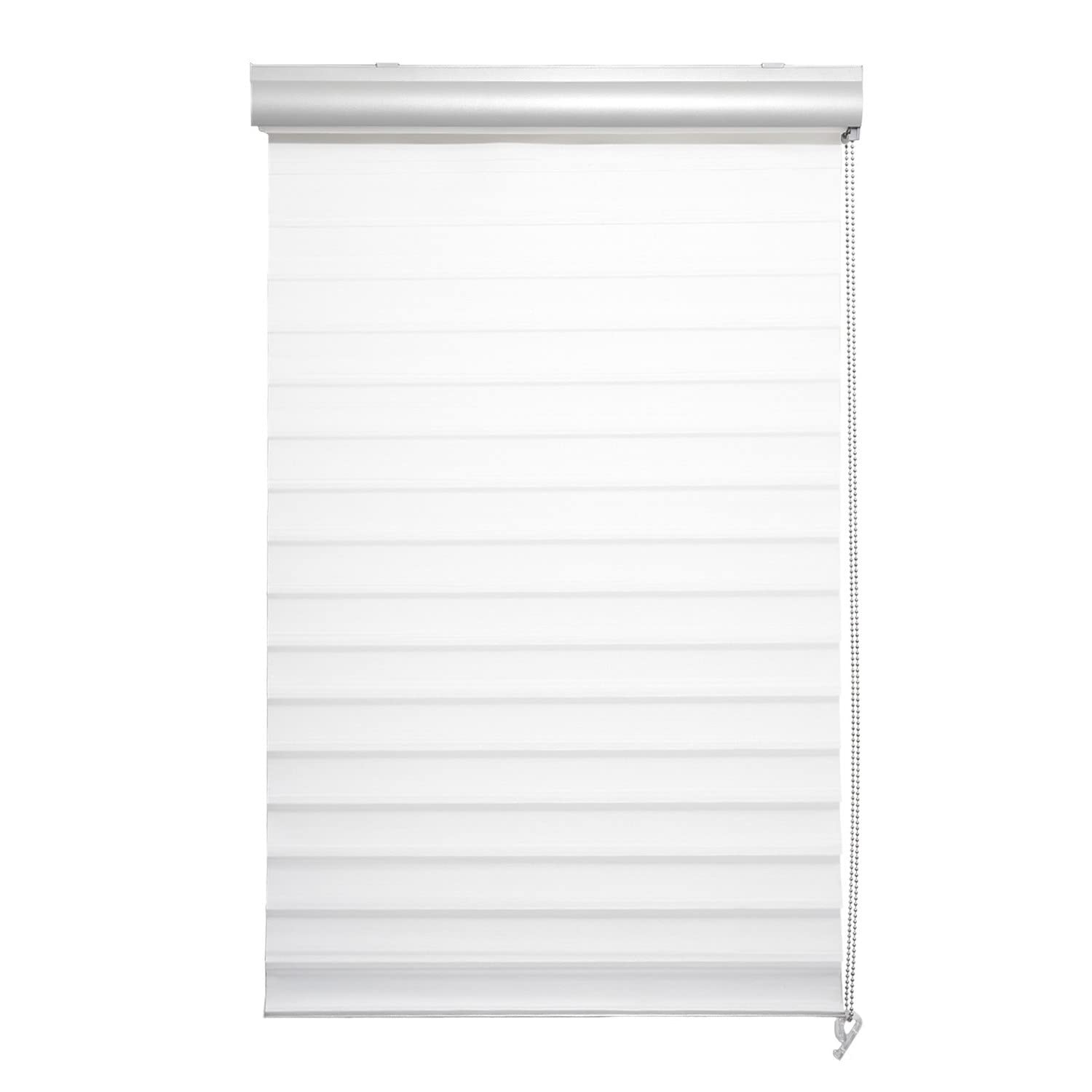 MADECOSTORE Store Enrouleur Jour Nuit Duo Voile avec Coffre - Gamme Must - Blanc - L63 x H250cm