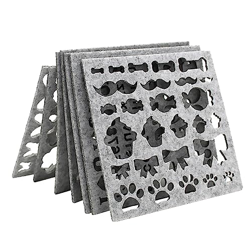 Angoily 7piezas Molde Fieltro De Aguja Para Diy Plantilla De Aplique y Bordado Molde Fieltro Perforado Para Manualidades Kit Inicial Apto Para Principiantes