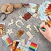 Amyhill 24 Sets Western Cowboy Party Favors DIY Wooden Keychain Painting Crafts Kits with Cards Watercolor and OPP Bags for Exchange Gifts DIY Art Prize Western Party Supplies #3
