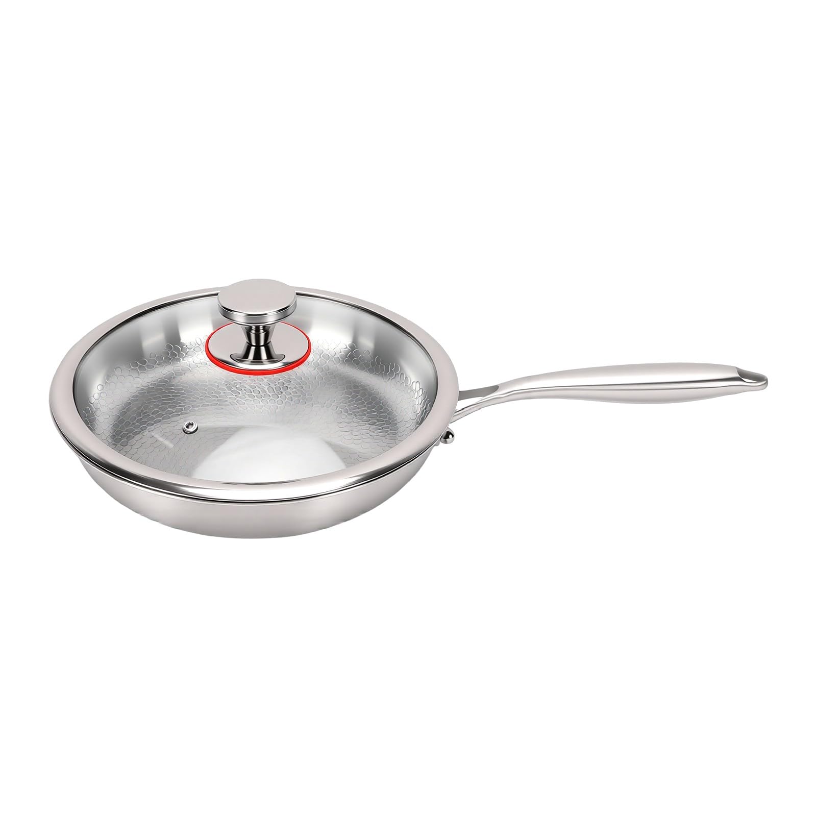 28cm Padella Antiaderente con Coperchio Acciaio Inossidabile