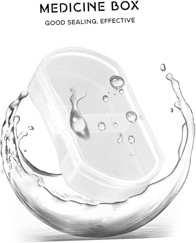 Miniatura 8 de Healeved Pastillero pequeño pequeño para monedero, bolsillo para medicamentos, mini contenedores de viaje, caja de almacenamiento de medicamentos,