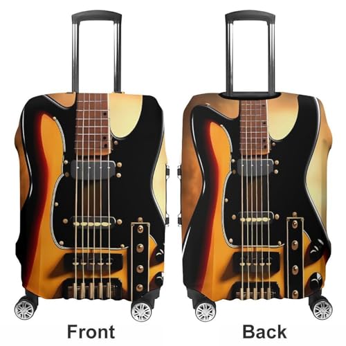 Instrumental Guitar Luggage Cover, Elastic Luggage Protector Fits 19-32in Suitcases, Washable & Anti-Scratch Suitcase Cover for Men Women S3