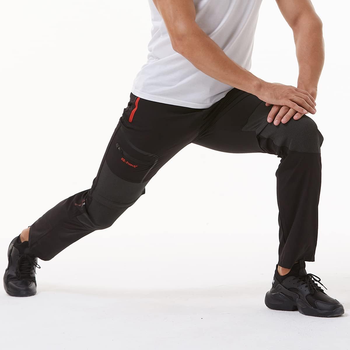 SANMIO Pantaloni Trekking Uomo Esterno Asciugatura Veloce Funzionali Leggeri Traspiranti Convertibile Pantaloncini Softshell Pantaloni da Arrampicata Casual - 5