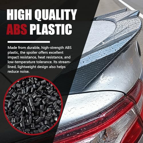 Roof Spoiler and Rear Window Wing FIT Toyota Camry 2018-2023, Carbon Fiber Look ABS Rear Window Visor Lip, FIT 8th Gen LE XLE SE XSE Sedan, 1-Pack by LONGKEES - Image 5