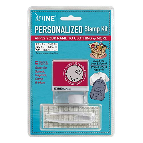 MiNE Kit de carimbo personalizado de mina de carimbo consolidado, preto, 7,4 cm x 2,5 cm x 5,8 cm
