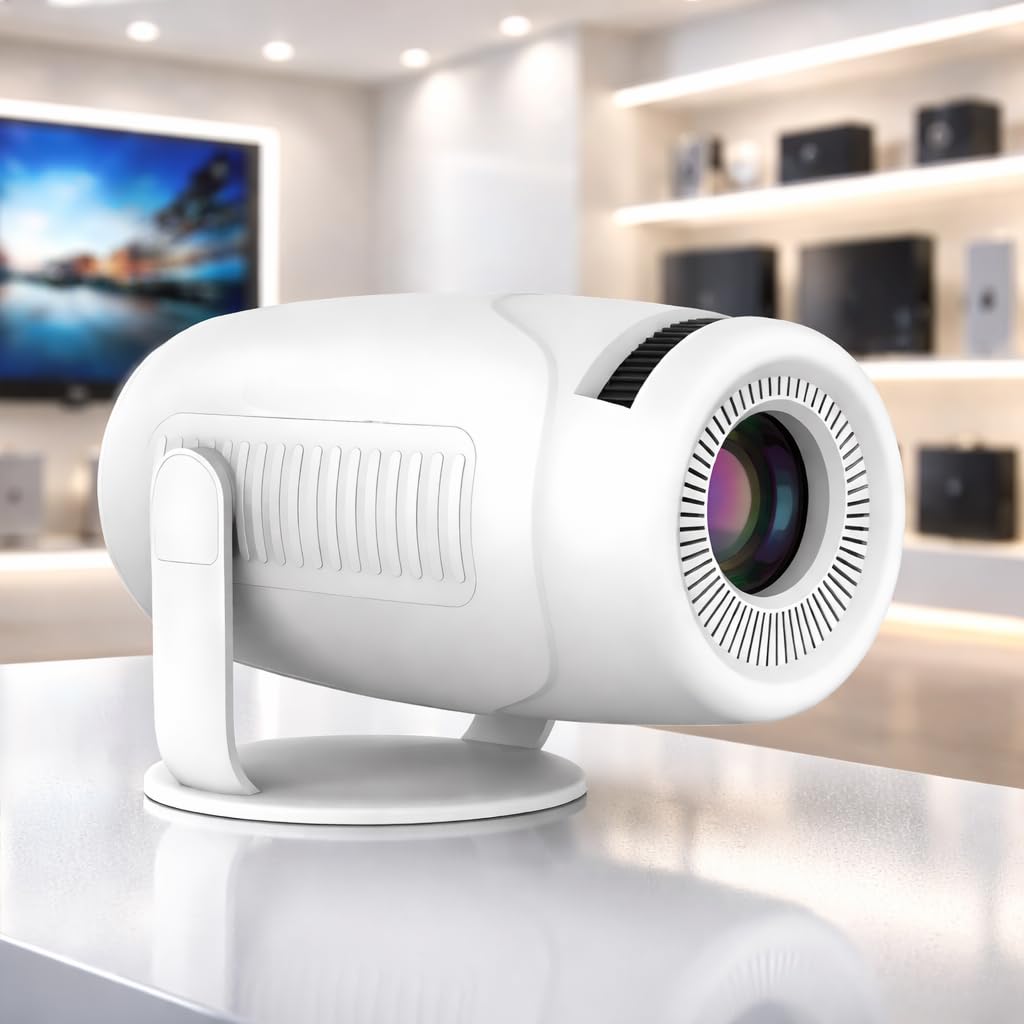 1080p Full HD Smart Projector with 4K Support | Android 14 WiFi 6 Bluetooth Mini Portable Projector | 200 ANSI Lumens | 180° Rotation | Home Theater for Mobile Laptop TV Stick-image-48