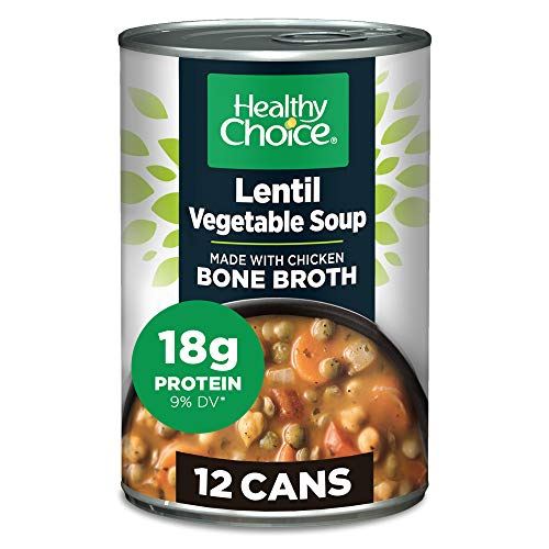 Healthy Choice Lentil Vegetable Soup Made With Chicken Bone Broth, 15 oz. (Pack of 12)