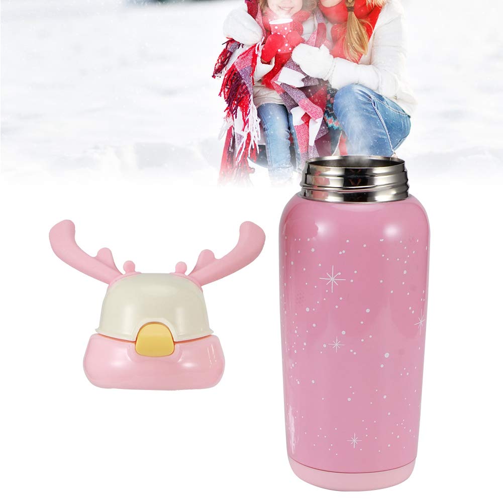 Isolierte Wasserflasche für Kinder, 500 Ml, Strohhalmdeckel (PINK)