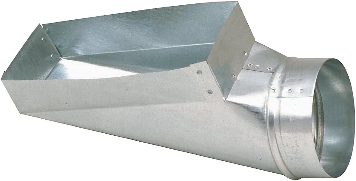 HVAC Angle Boot, End Center, Galvanized, 21/4 x 12 to 6In