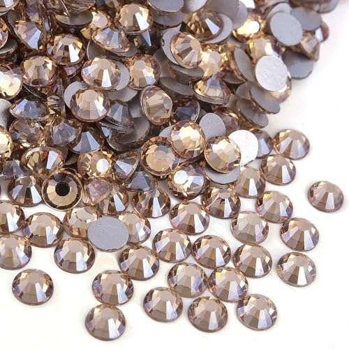Image of 1440Pieces SS10 /2.7-2.9mm Flat Back Crystal Rhinestones Round Gems for Nail Art,Golden Champange