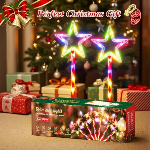 10 Pack Christmas Decorations Outdoor Solar Candy Lights, Multicolor - image 7