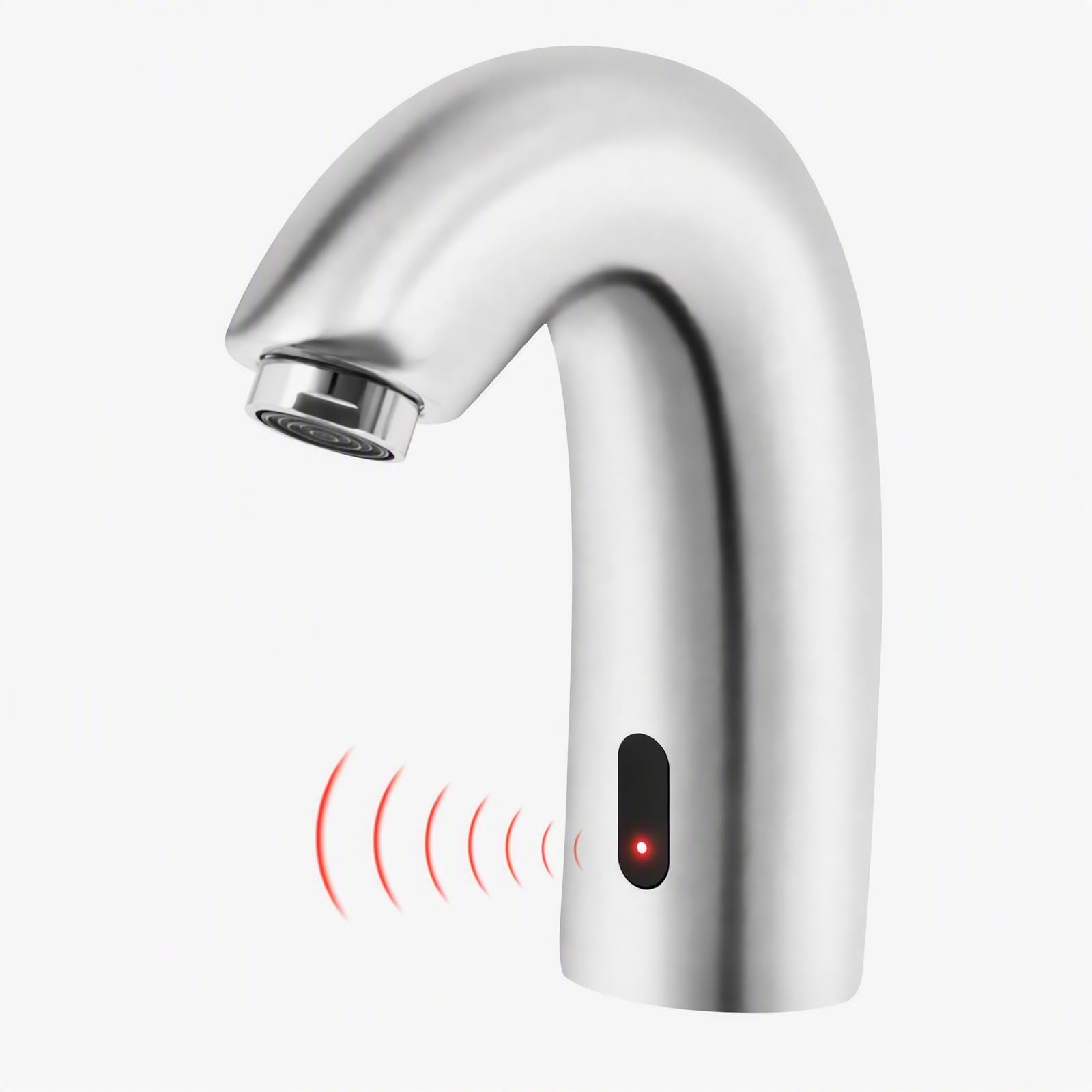 MINRS Grifo con sensor de infrarrojos, grifo mezclador automático de inducción, mezclador de lavabo de agua fría, sin contacto, para baño