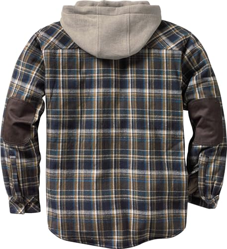 Legendary Whitetails Men's Hooded Shirt Jacket Plaid Flannel Berber Lined Polyfill Insulated