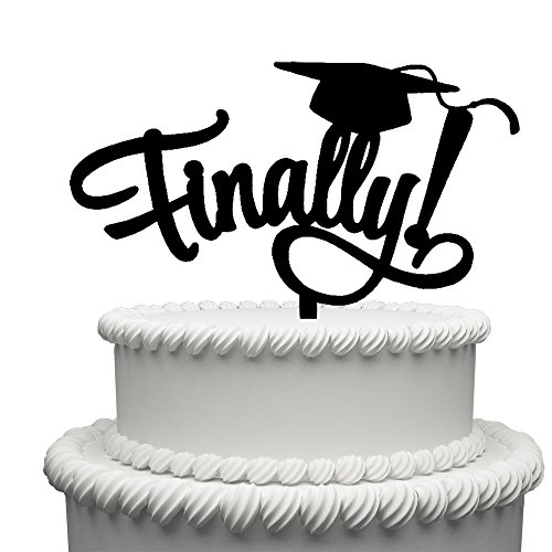 Hatcher lee Finally Acrylic Cake Topper-Perfect Graduation Decorations Party Supplies for Grad Party Black (3)