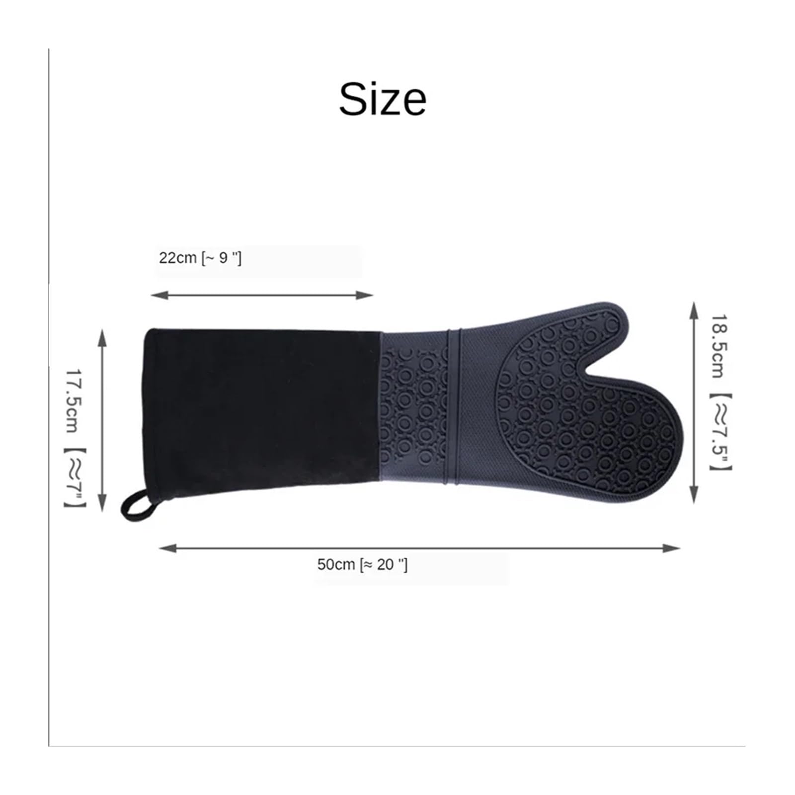 Manoplas de Horno Silicona extendidas for Hornear(2Pcs Grey)