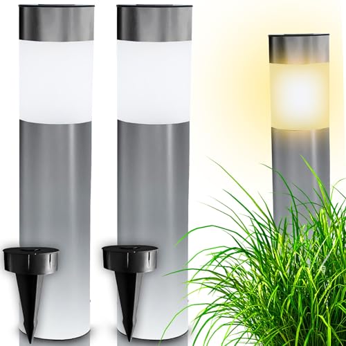 Retoo LED AußenWegelampe, Wegeleuchte Edelstahl IP44 – Gartenlampe mit E27 Fassung 230V, Standleuchte Stehend für Draußen, Wetterfeste Aussenleuchte Gartenleuchte Outdoor Wegbeleuchtung