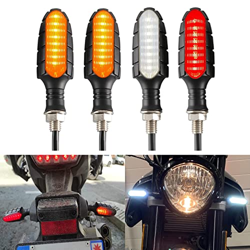 LOKLISUM 16 LED Clignotant Moto E24 Homologué 12V Étanche - Indicateurs Universels Ambre Pour Scooter Quad