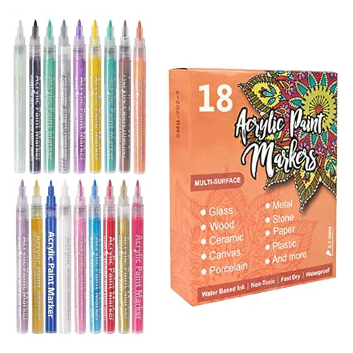 Nail Paint Pen ? 18-Color Fine Tip Long Lasting Painting Pen | Dotting Liner Brush | For Professional Salon Home Party Girls Wom