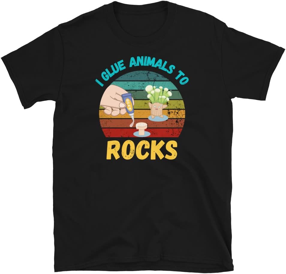 Funny Aquarium Shirt - I Glue Animals to Rocks T-Shirt, Saltwater Aquarium Tshirt, Coral Reef Aquarist Tee or Fish Tank Gift