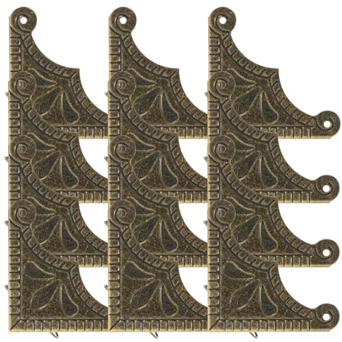 CALLARON Protectores de Esquinas para Muebles de Madera Vintage, 30 Piezas, Protector Metálico de Bordes para Cajas, Escritorios y Gabinetes, Estilo Antiguo, Adecuado para Decoración