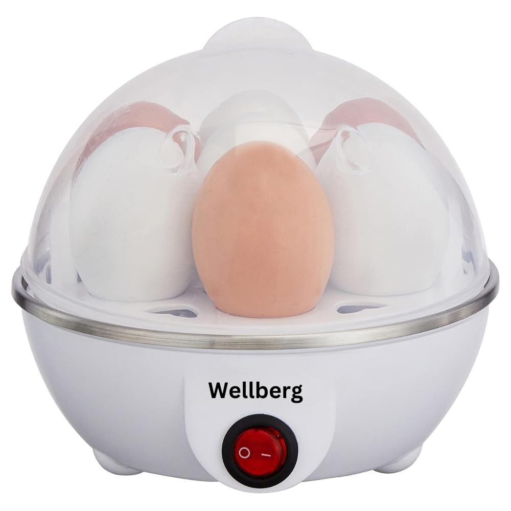 Wellberg Electric Egg Cooker Boiler, Rapid Egg-Maker Food & Vegetable Steamer, Quickly Makes 7 Eggs, Hard, Medium or Soft Boiled, Poaching/Omelet Tray Included, Ready Signal, BPA-Free (7 Egg)-picture-32