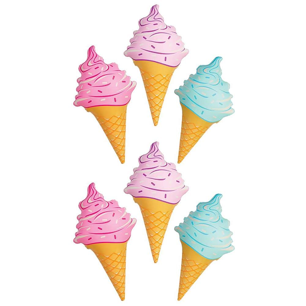 The Dreidel Company Inflatable Ice Cream Cones Inflate Assortment, Toy for Girls and Boys, 36