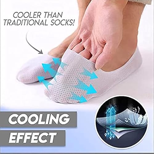 Sgkcnvw 4 Pairs Men Breathable Ice Silk Socks - Airy Socks, Non-Slip Ice Silk Invisible Socks Low Cut Liner Socks For Men (4Pcs) #TOP1