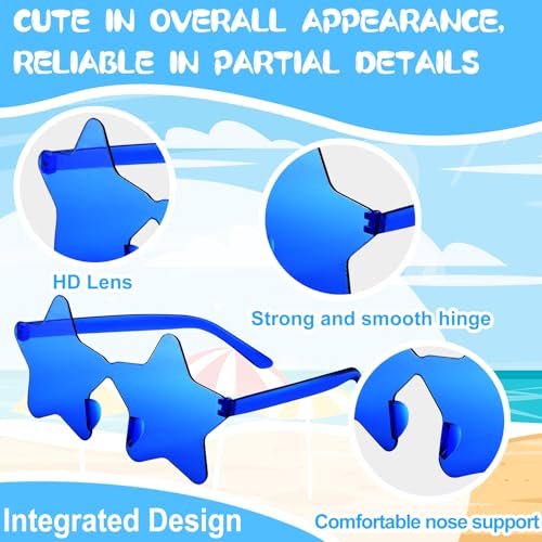 Morcheiong 10/20/30/40 Pack Star Sunglasses Colorful Rimless Sunglasses, Cool Pool Wedding Party Favor Pentagram Glasses3